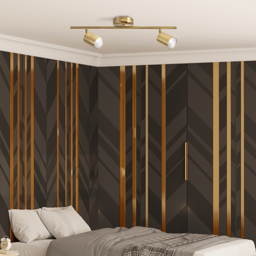 Spot LED RGBW dimmable GOLDI 2xGU10/6W/230V 3000K doré + télécommande