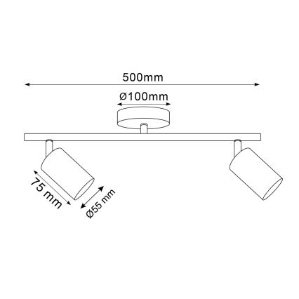 Spot LED RGBW dimmable GOLDI 2xGU10/6W/230V 3000K doré + télécommande