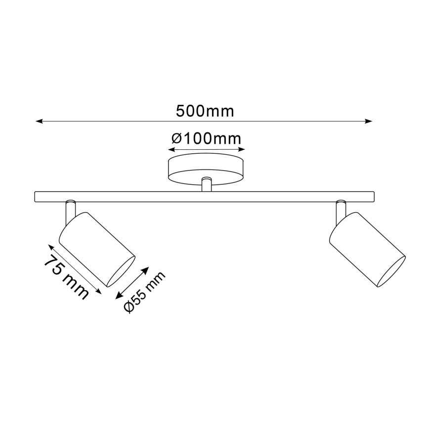 Spot LED RGBW dimmable GOLDI 2xGU10/6W/230V 3000K doré + télécommande