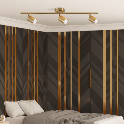 Spot LED RGBW dimmable GOLDI 3xGU10/6W/230V 3000K Wi-Fi doré