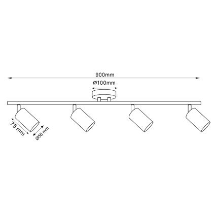 Spot LED RGBW dimmable GOLDI 4x GU10 / 6W / 230V / 3000K finition dorée + télécommande