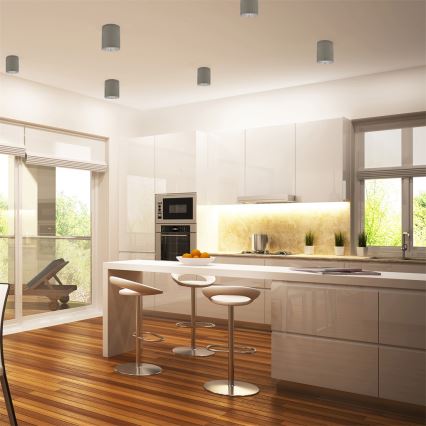 Spot LED RGBW dimmable JUPITER 1xE27/6,5W/230V 2700-6500K Wi-Fi Ø 9,8 cm gris