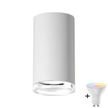 Spot LED RGBW dimmable pour salle de bains TURYN 1xGU10/4,8W/230V 3000K IP44 blanc + télécommande