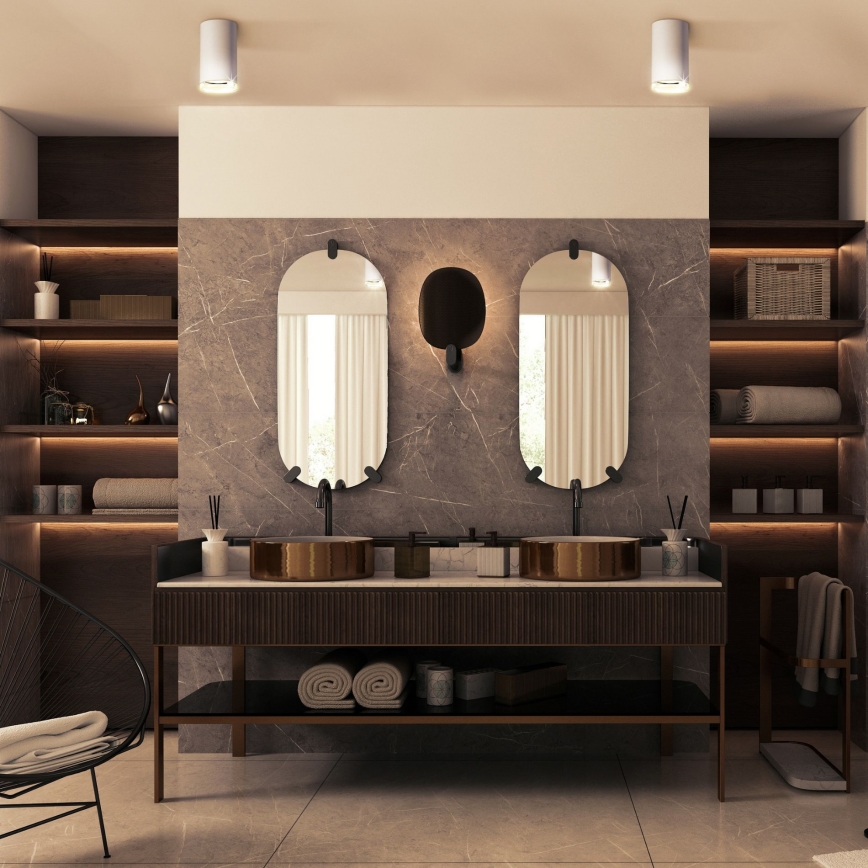 Spot LED RGBW dimmable pour salle de bains TURYN 1xGU10/6W/230V 3000K IP44 blanc + télécommande