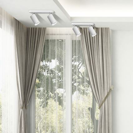 Spot LED RGBW dimmable pour salle de bains TURYN 2xGU10/6W/230V 3000K IP44 blanc + télécommande