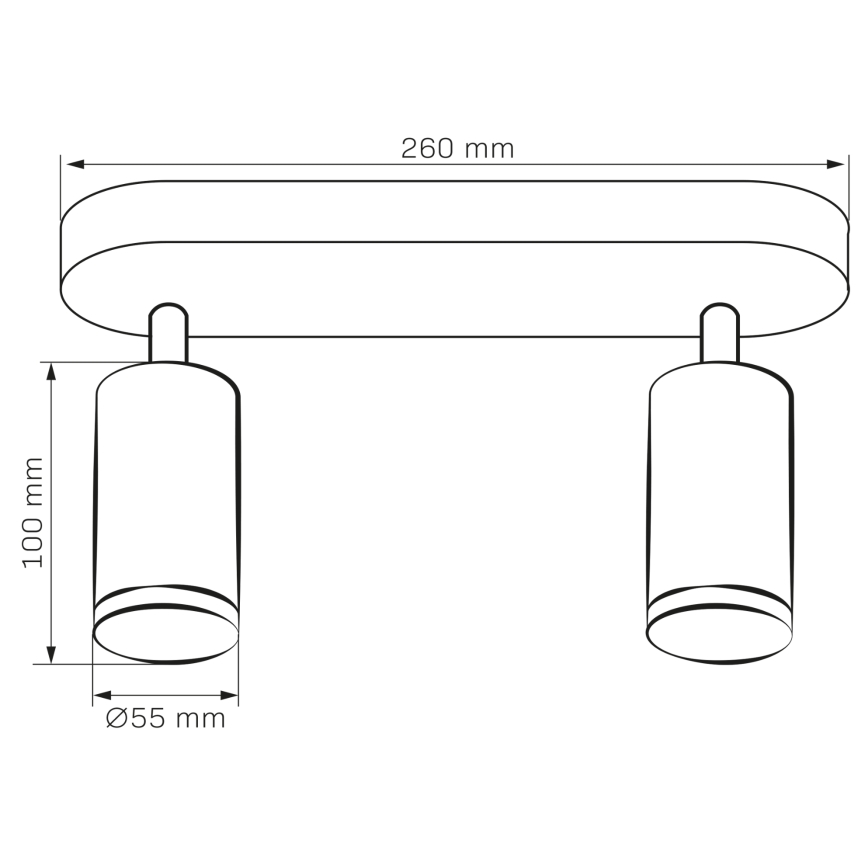 Spot LED RGBW dimmable pour salle de bains TURYN 2xGU10/6W/230V 3000K IP44 noir + télécommande