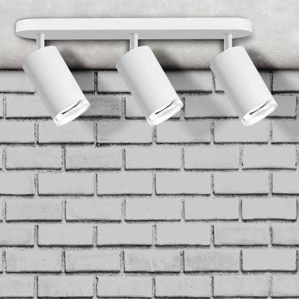 Spot LED RGBW dimmable pour salle de bains TURYN 3xGU10/6W/230V 3000K Wi-Fi IP44 blanc