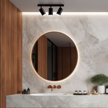 Spot LED RGBW dimmable pour salle de bains TURYN 3xGU10/6W/230V 3000K Wi-Fi IP44 noir