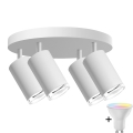 Spot LED RGBW dimmable pour salle de bains TURYN 4xGU10/6,5W/230V 2700-6500K Wi-Fi IP44 blanc