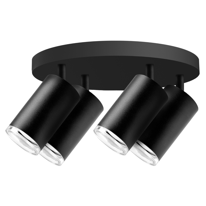 Spot LED RGBW dimmable pour salle de bains TURYN 4xGU10/6W/230V 3000K IP44 noir + télécommande