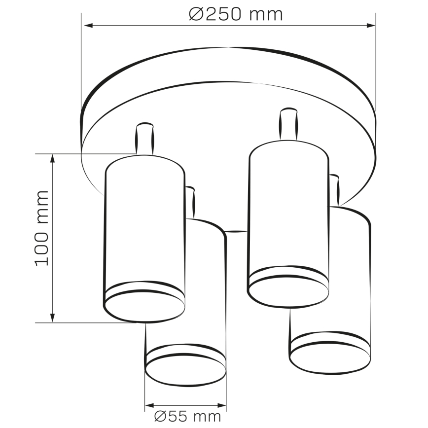 Spot LED RGBW dimmable pour salle de bains TURYN 4xGU10/6W/230V 3000K IP44 noir + télécommande