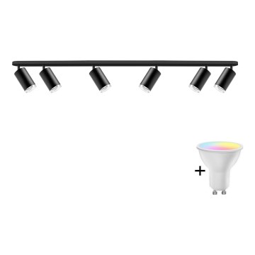 Spot LED RGBW dimmable pour salle de bains TURYN 6xGU10/6,5W/230V 2700-6500K Wi-Fi IP44 noir