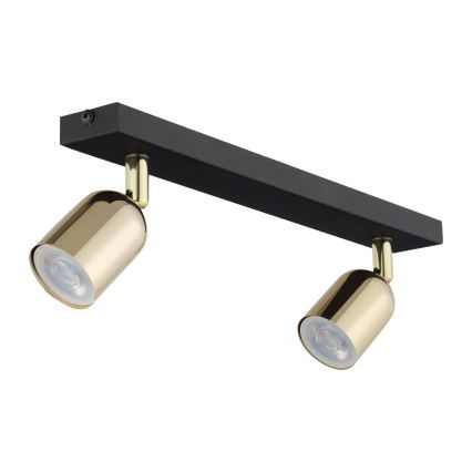 Spot LED RGBW dimmable TOP 2xGU10/6,5W/230V 2700-6500K noir/doré