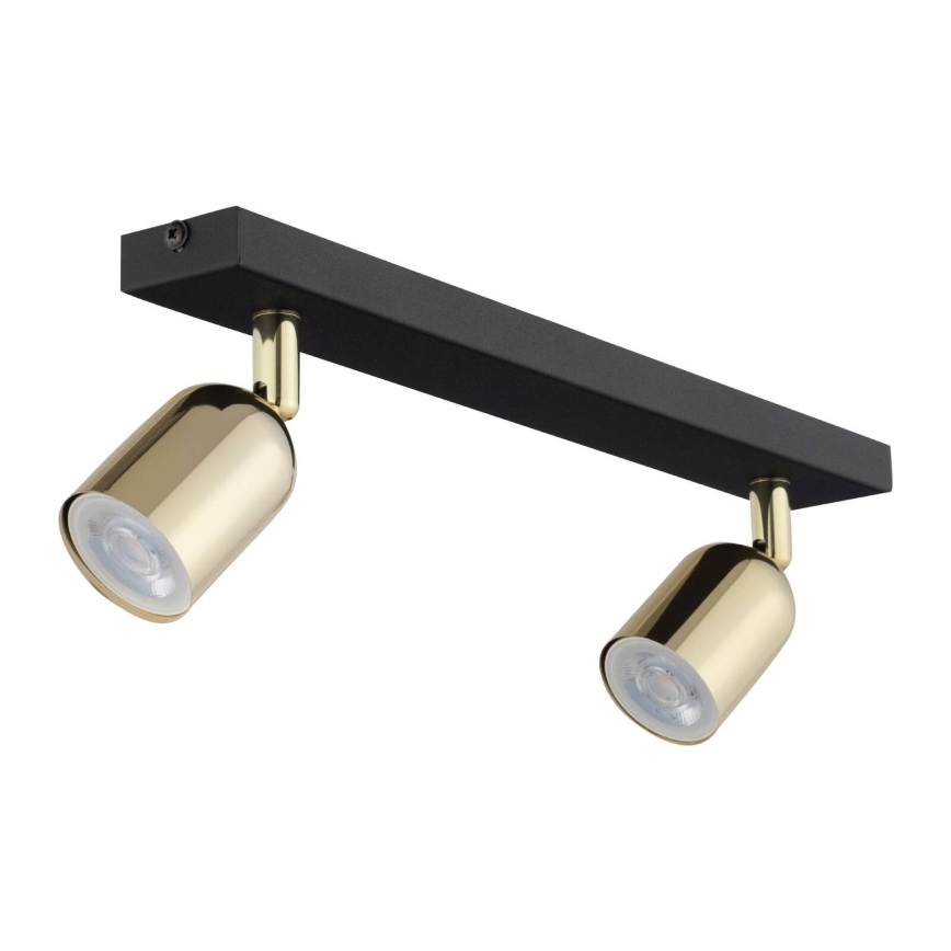 Spot LED RGBW dimmable TOP 2xGU10/6,5W/230V 2700-6500K noir/doré