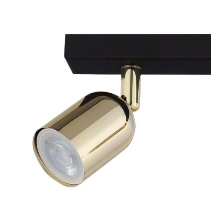 Spot LED RGBW dimmable TOP 2xGU10/6,5W/230V 2700-6500K noir/doré