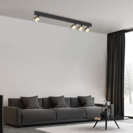 Spot LED RGBW dimmable TOP 4xGU10/6,5W/230V 2700-6500K noir/doré