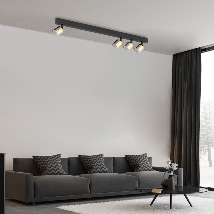 Spot LED RGBW dimmable TOP 4xGU10/6,5W/230V 2700-6500K noir/doré