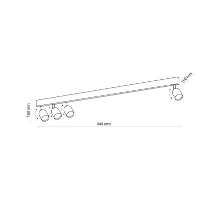 Spot LED RGBW dimmable TOP 4xGU10/6,5W/230V 2700-6500K noir/doré