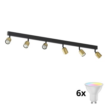 Spot LED RGBW dimmable TOP 6xGU10/6,5W/230V 2700-6500K doré/noir