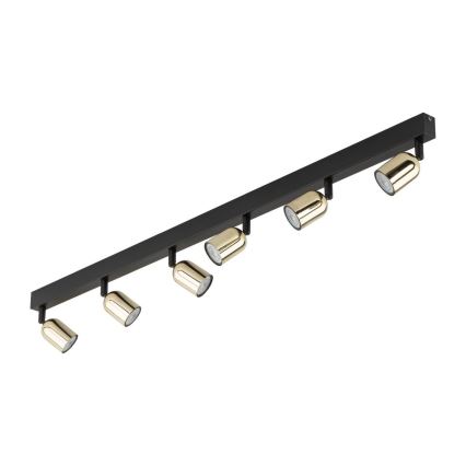 Spot LED RGBW dimmable TOP 6xGU10/6,5W/230V 2700-6500K noir/or