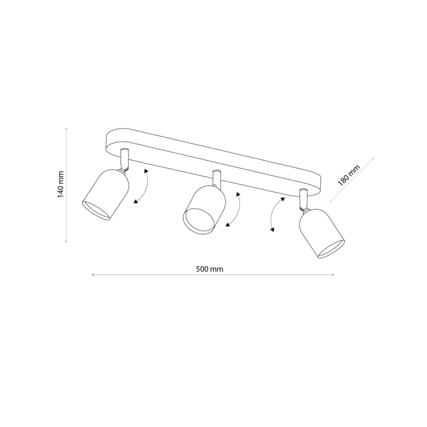Spot LED TOP 2x GU10/10W/230V noir/doré