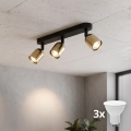 Spot LED TOP 3xGU10/10W/230V noir/doré