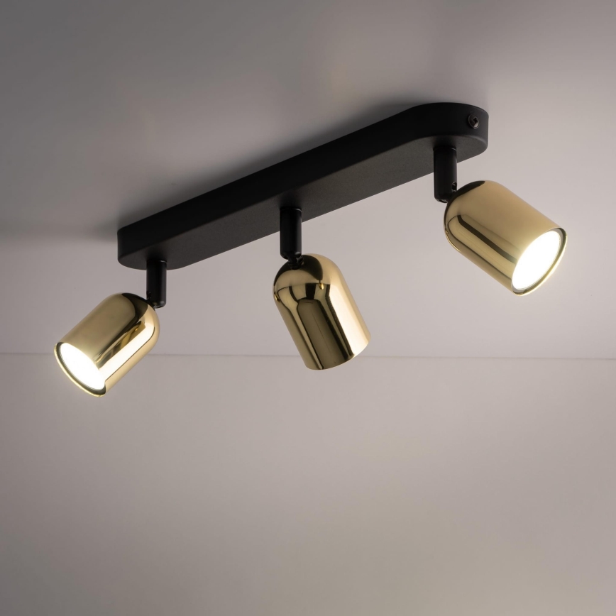 Spot LED TOP 3xGU10/10W/230V noir/doré