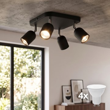 Spot LED TOP 4xGU10/10W/230V noir