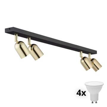 Spot LED TOP 4xGU10/10W/230V noir/or