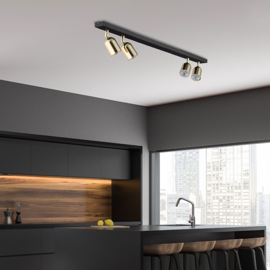 Spot LED TOP 4xGU10/10W/230V noir/or