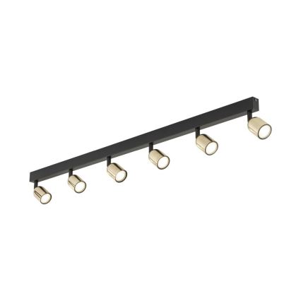 Spot LED TOP 6xGU10/10W/230V noir/doré