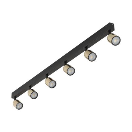 Spot LED TOP 6xGU10/10W/230V noir/doré
