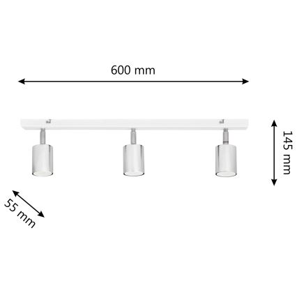 Spot LED TUNE 3xGU10/4,8W/230V chrome mat/blanc
