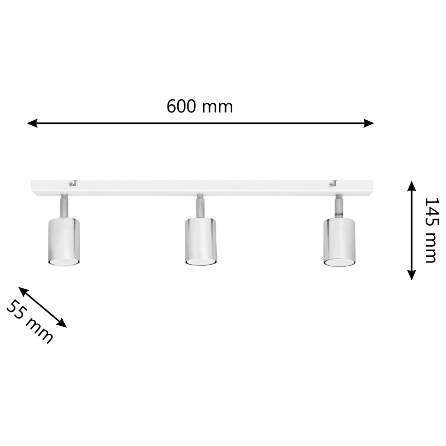 Spot LED TUNE 3xGU10/4,8W/230V chrome mat/blanc