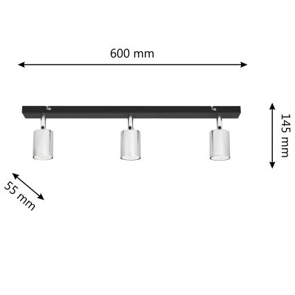 Spot LED TUNE 3xGU10/4,8W/230V chrome mat/noir