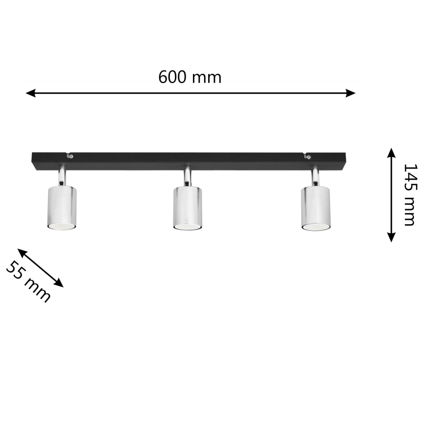 Spot LED TUNE 3xGU10/4,8W/230V chrome mat/noir