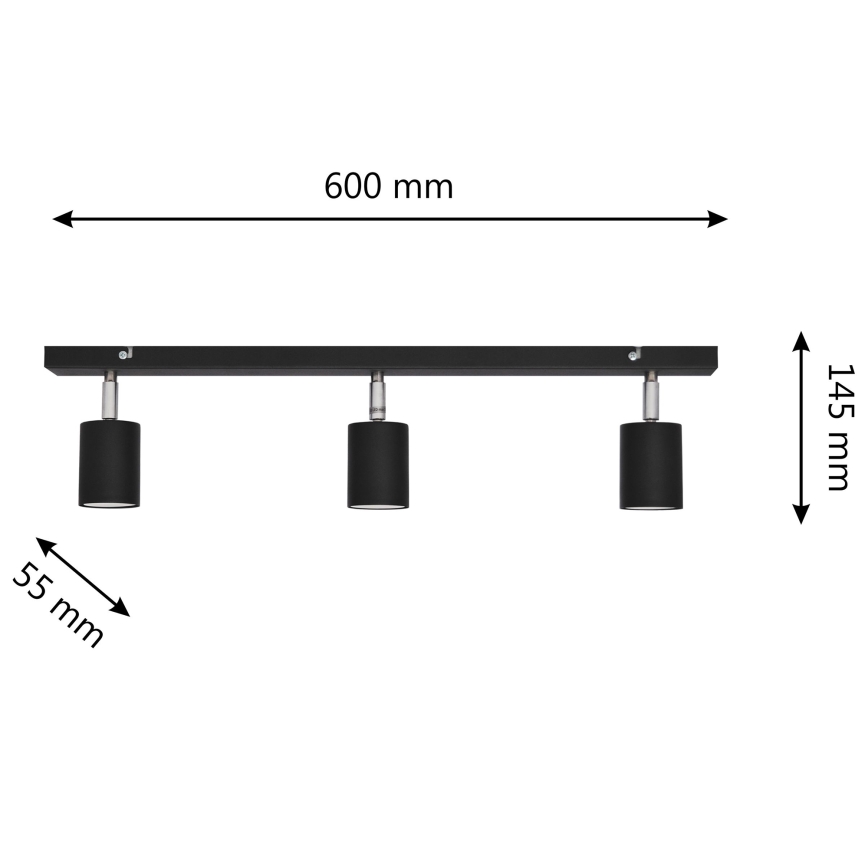 Spot LED TUNE 3xGU10/4,8W/230V noir