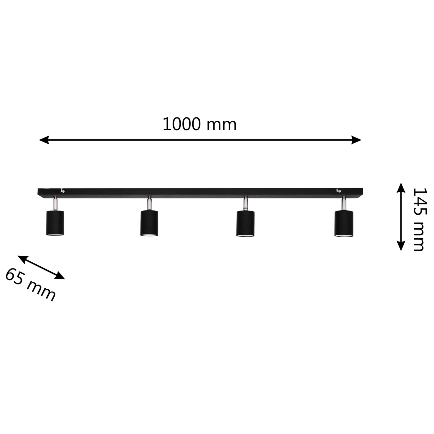 Spot LED TUNE 4xGU10/4,8W/230V noir