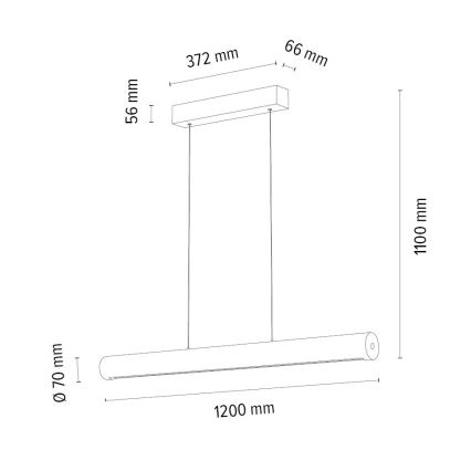 Suspension filaire à intensité variable LED CONOR LED/34,5W/230V chêne – certifié FSC