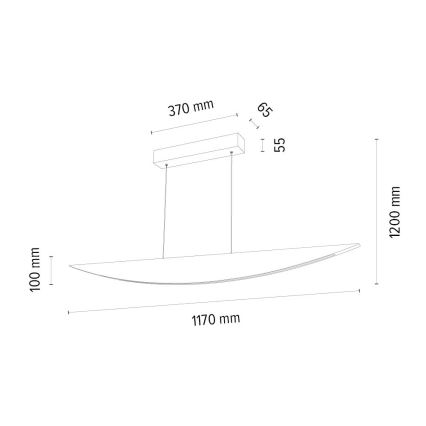 Suspension filaire à intensité variable LED DUBAI LED/14W/230V chêne –  certifié FSC