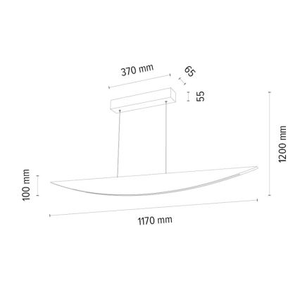 Suspension filaire à intensité variable LED DUBAI LED/14W/230V chêne – certifié FSC