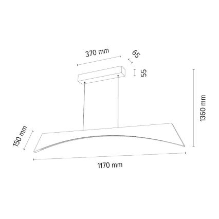 Suspension filaire à intensité variable ZIAD LED/14W/230V chêne – certifié FSC