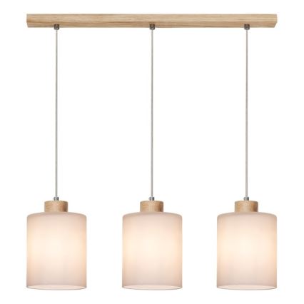 Suspension filaire ZEFIR 3xE27/60W/230V chêne