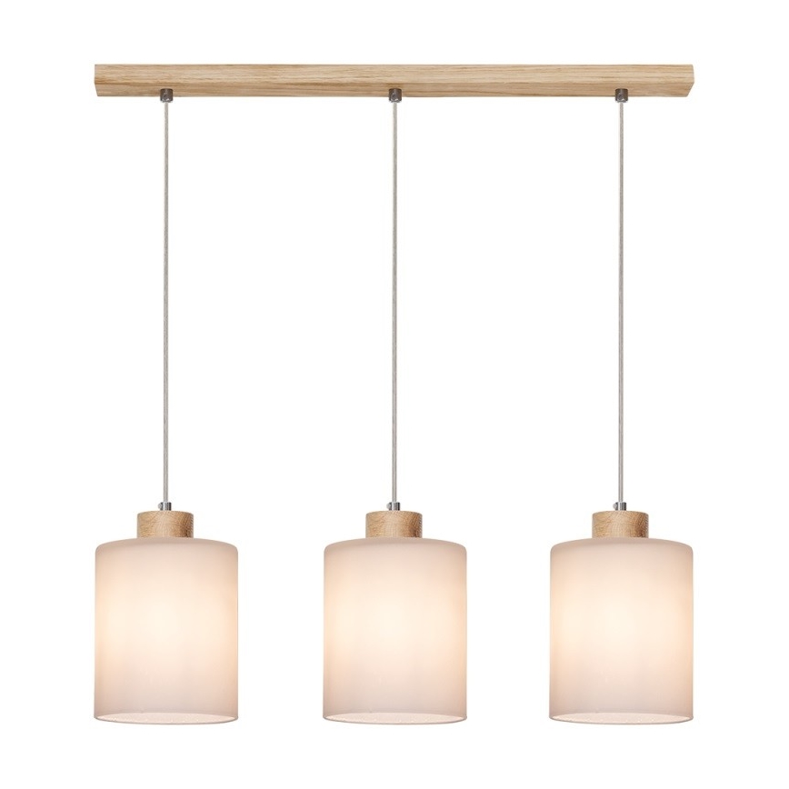 Suspension filaire ZEFIR 3xE27/60W/230V chêne
