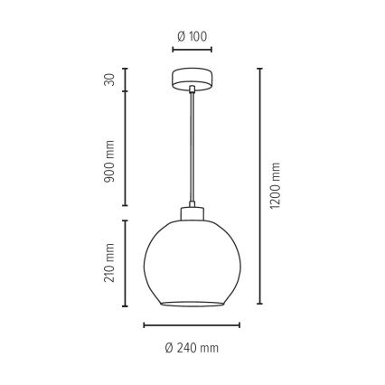 Suspension filaire SVEA 1xE27/60W/230V bouleau - certifié FSC