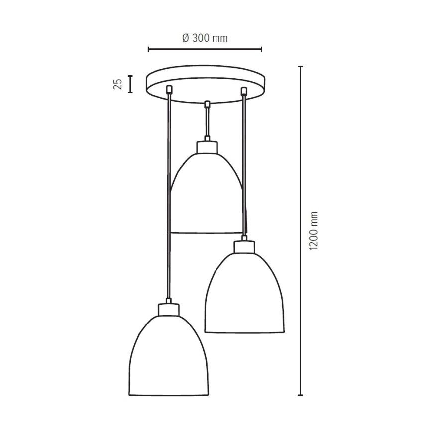 Suspension filaire AURA 3xE27/60W/230V hêtre - certifié FSC