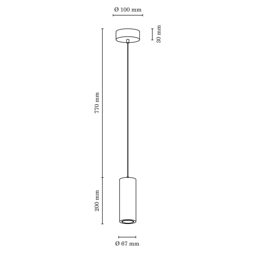 Suspension filaire LED PIPE 1xGU10/5W/230V chêne mat