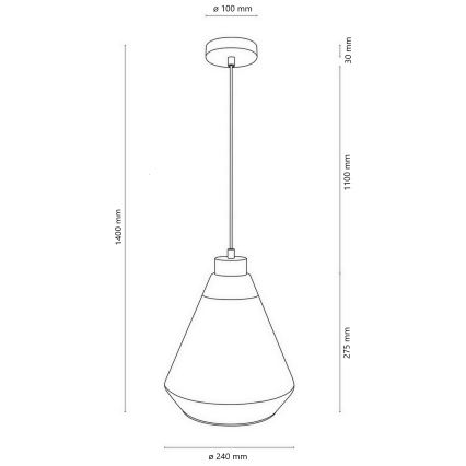 Suspension filaire 1xE27/60W/230V - certifié FSC