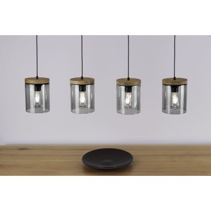 Suspension filaire MONSUN 1xE27/60W/230V pin - certifié FSC