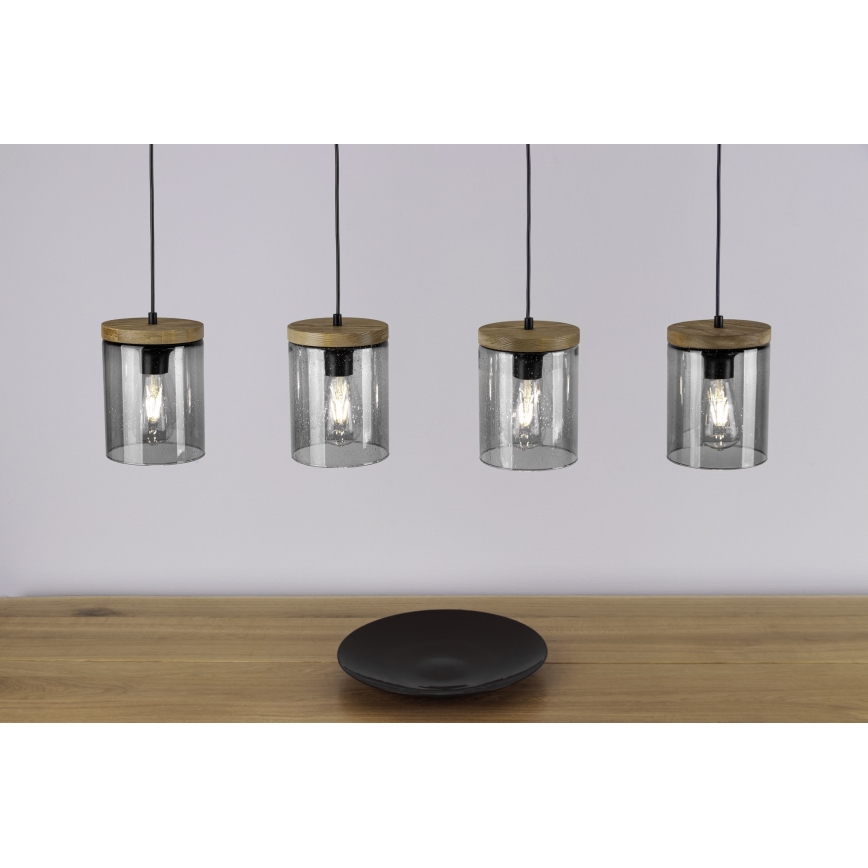 Suspension filaire MONSUN 1xE27/60W/230V pin - certifié FSC